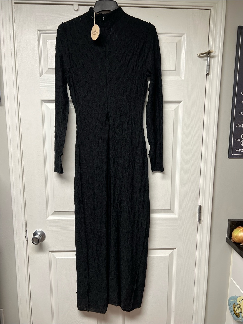Black Lace Long Sleeve Maxi Dress